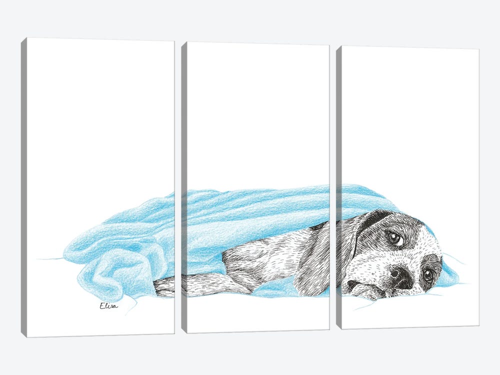 Sick Dog by Elisa Lemmens 3-piece Canvas Wall Art