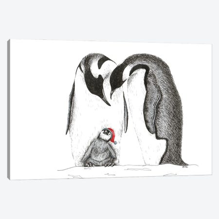 Penguinfamily Canvas Print #LMS6} by Elisa Lemmens Canvas Print