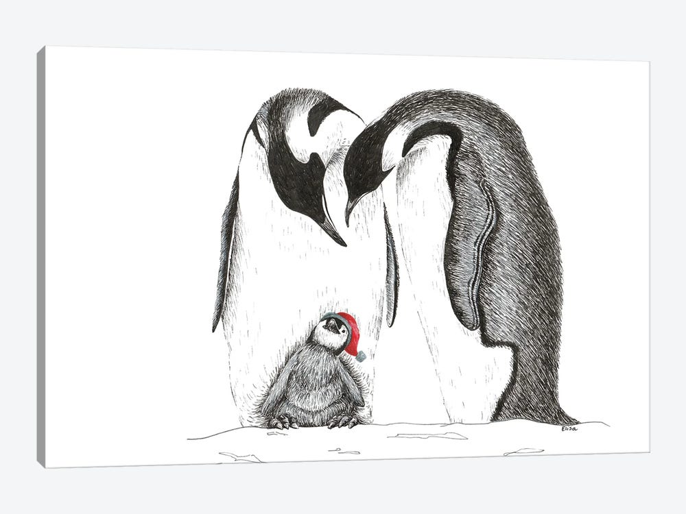 Penguinfamily by Elisa Lemmens 1-piece Canvas Art