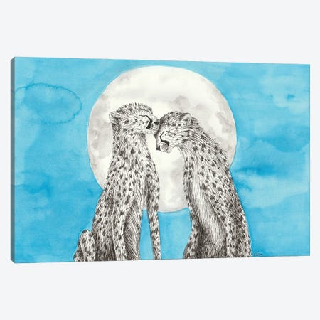 Cheetahs In Love Canvas Print #LMS8} by Elisa Lemmens Canvas Wall Art