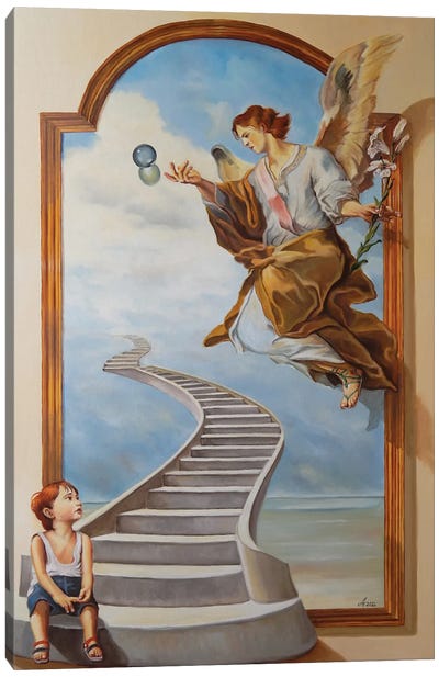 Messenger Of Hope Canvas Art Print - Stairs & Staircases