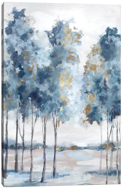 Navy Forest Canvas Art Print - Lakehouse Décor