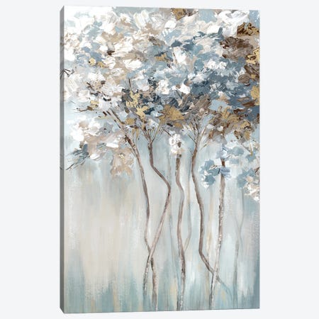 Golden Blue Forest Canvas Print #LMV11} by Luna Mavis Canvas Art