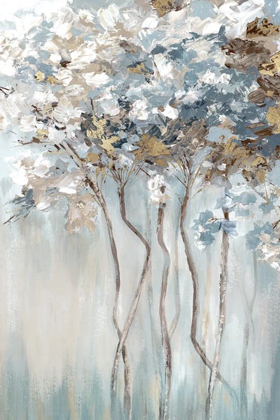 Modern Farmhouse Living Room: Golden Blue Forest by Luna Mavis