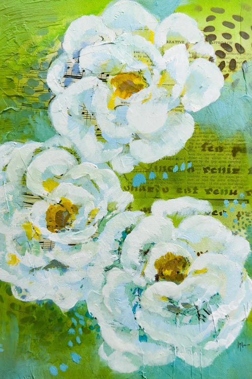 Green Flowers by Linda McClure wall art