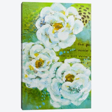 Green Flowers Canvas Print #LMZ16} by Linda McClure Art Print