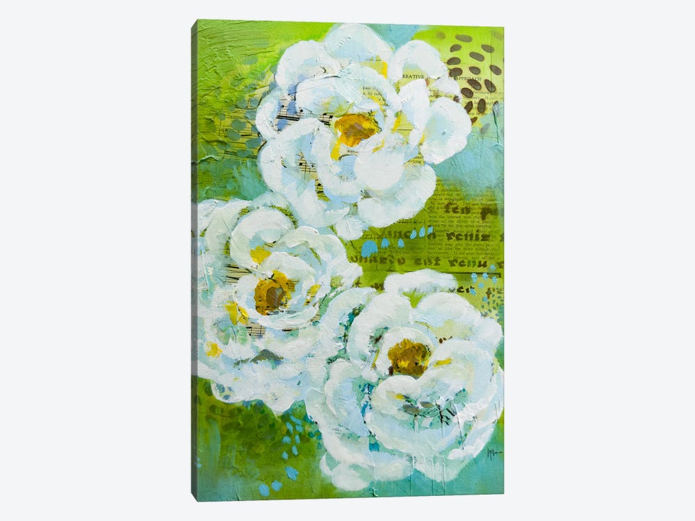 Green Flowers by Linda McClure 1-piece Art Print