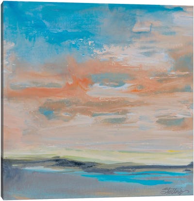 Blush Sky Canvas Art Print - Cloudy Sunset Art