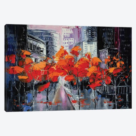 A City In Foxy Clothes Canvas Print #LNF1} by Lana Frey Art Print
