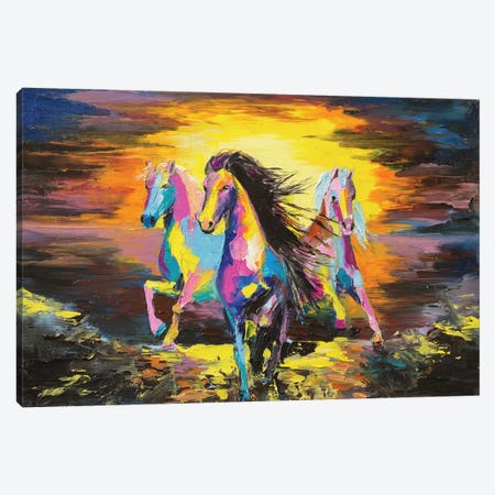 Horses Canvas Print #LNF25} by Lana Frey Canvas Artwork