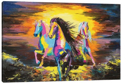 Horses Canvas Art Print - Lana Frey