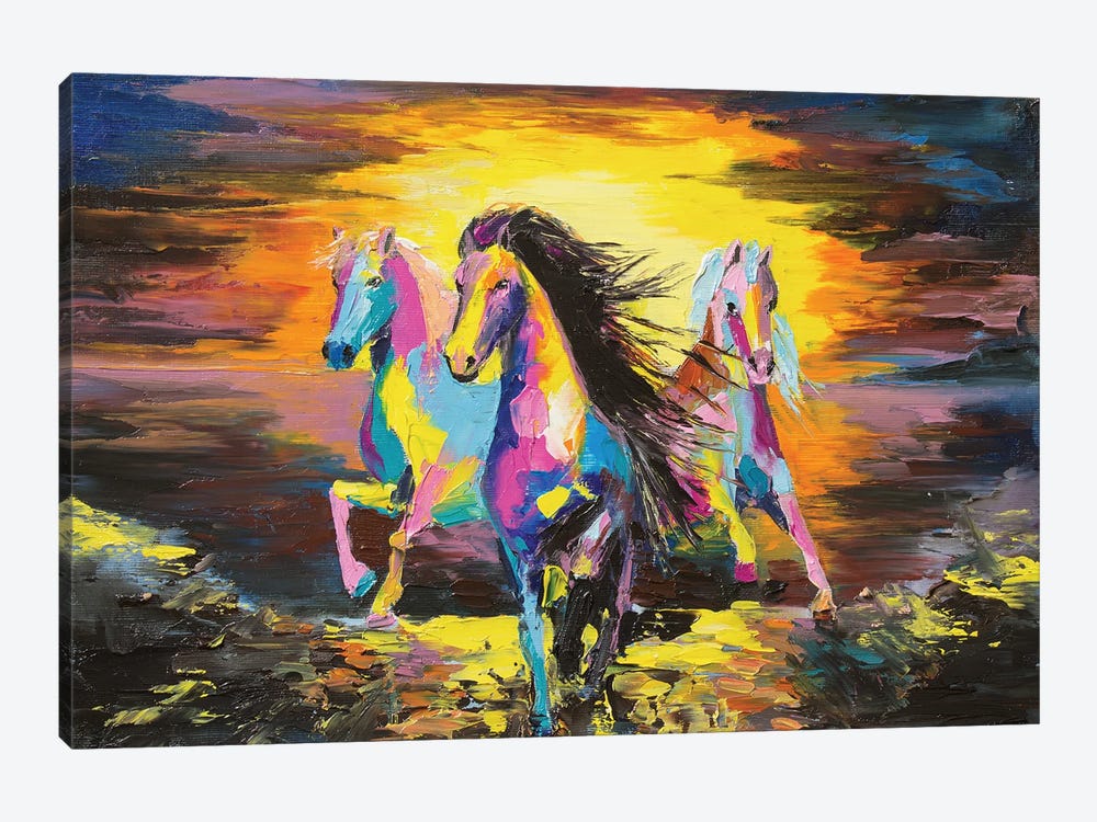 Horses by Lana Frey 1-piece Canvas Wall Art