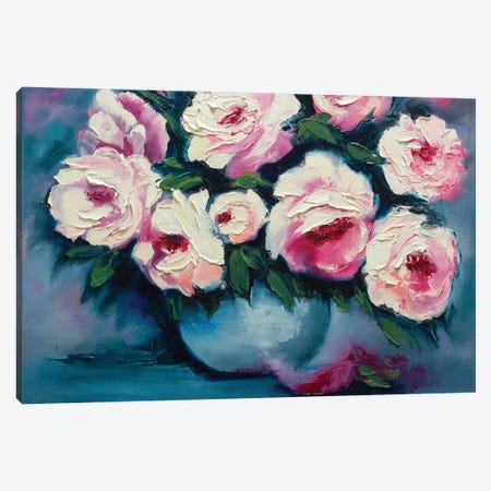 Peonies In A Vase Canvas Print #LNF32} by Lana Frey Canvas Artwork