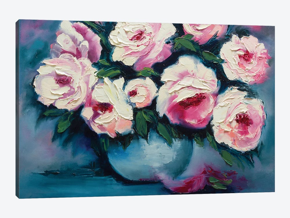 Peonies In A Vase by Lana Frey 1-piece Canvas Wall Art