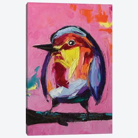 Pink Kingfisher Canvas Print #LNF36} by Lana Frey Art Print