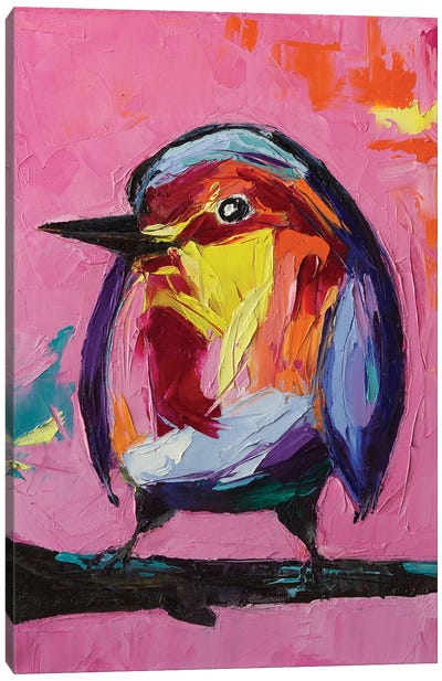 Pink Kingfisher Canvas Art Print - Lana Frey