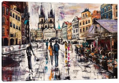 Prague. Staromestska Canvas Art Print - Moody Atmospheres