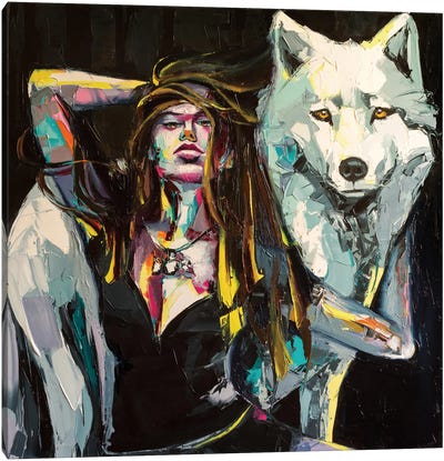 Dancing With Wolves Canvas Art Print - Lana Frey
