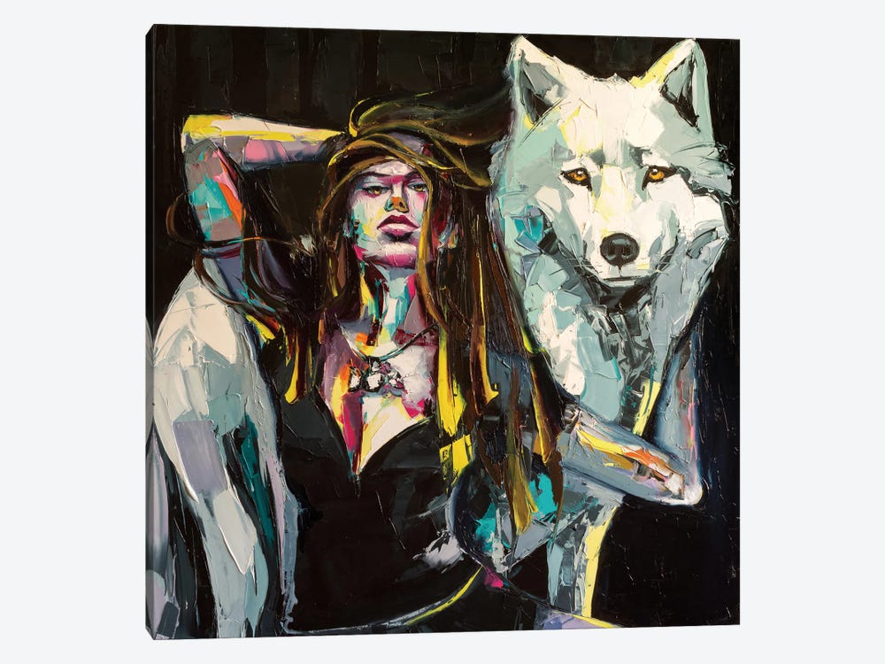 Dancing With Wolves by Lana Frey 1-piece Canvas Wall Art