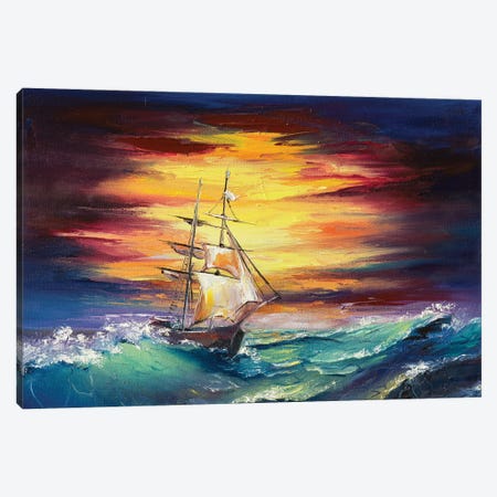 Sky And Sail Canvas Print #LNF60} by Lana Frey Canvas Art Print