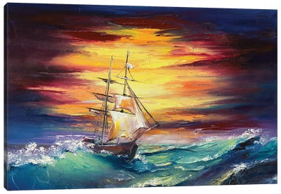 Sky And Sail Canvas Art Print - Lana Frey