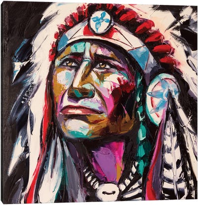 Brave Hawk Canvas Art Print - Indigenous & Native American Culture