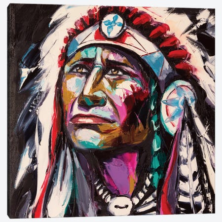 Brave Hawk Canvas Print #LNF71} by Lana Frey Canvas Art