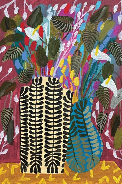 Calla Lilies: Flowers In Two Vases by Lenka Stastna