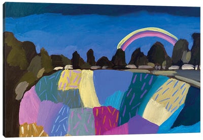 Landscape With Rainbow II Canvas Art Print - Rainbow Art