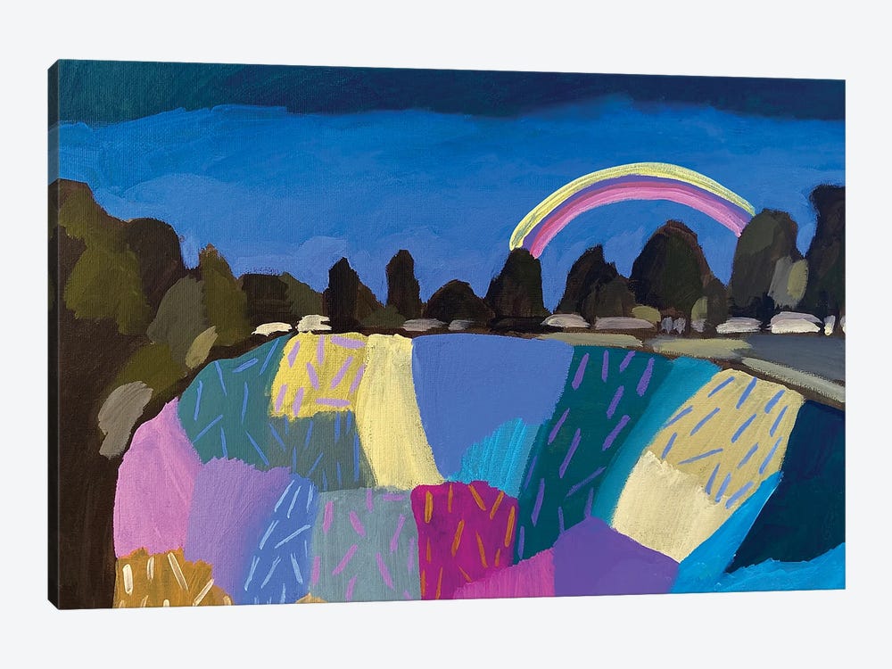 Landscape With Rainbow II by Lenka Stastna 1-piece Canvas Art