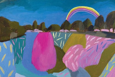 Landscape With Rainbow by Lenka Stastna art print