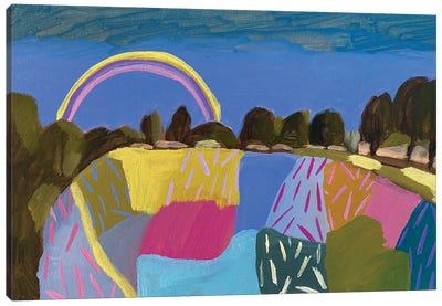 Landscape With Rainbow I Canvas Art Print - Lenka Stastna