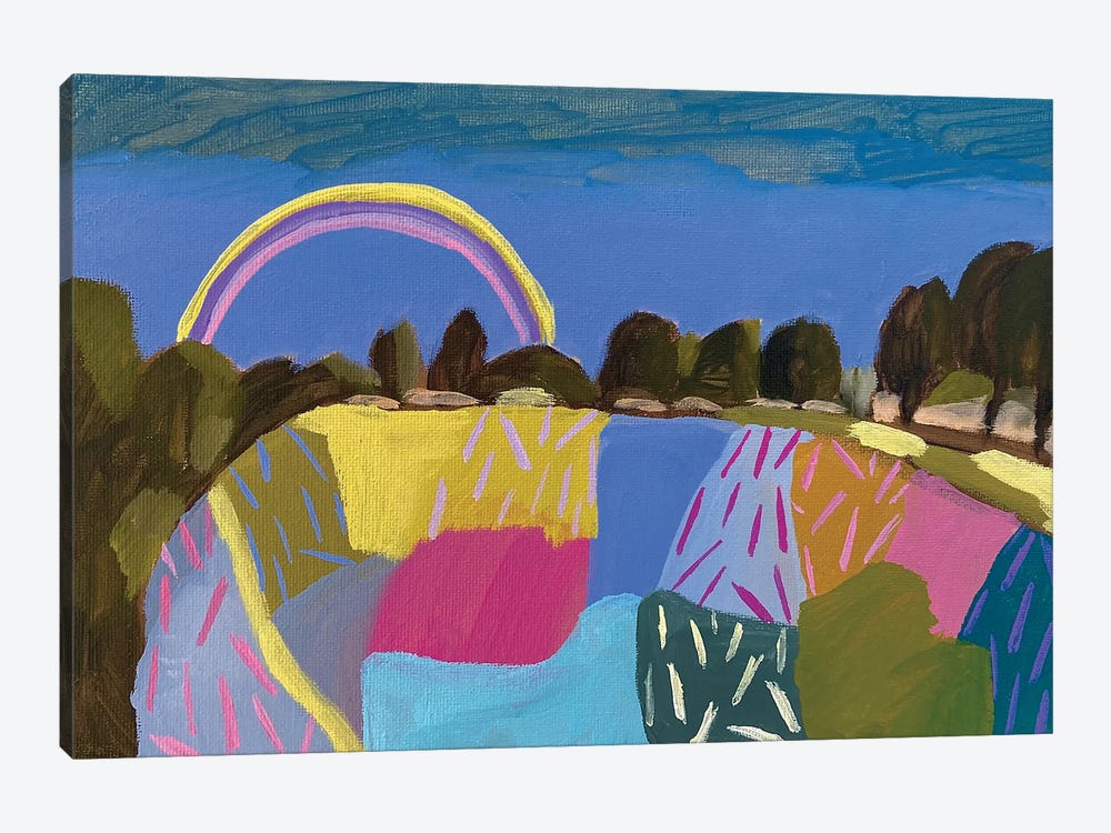 Landscape With Rainbow I by Lenka Stastna 1-piece Canvas Art