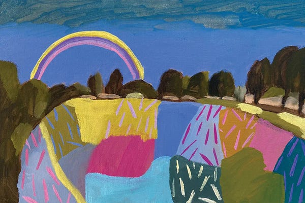 Patchwork Landscapes: Landscape With Rainbow I by Lenka Stastna