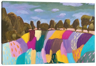 Patchwork Fields I Canvas Art Print - Similar to David Hockney