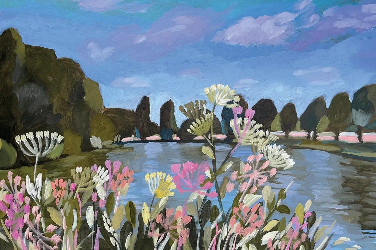 Lake With Wildflowers