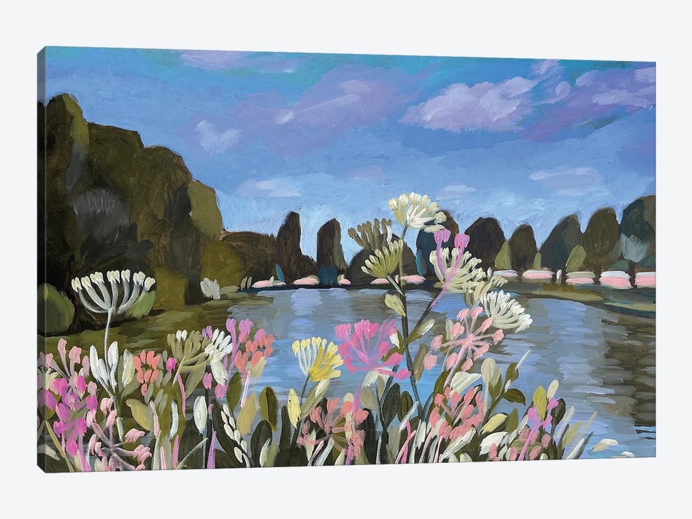 Lake With Wildflowers by Lenka Stastna 1-piece Canvas Wall Art
