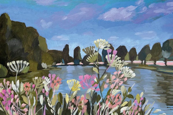 Wildflowers: Lake With Wildflowers by Lenka Stastna