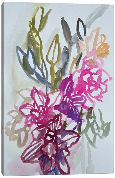 Daffodils And Lilies Canvas Art Print - Lenka Stastna
