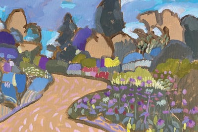 Garden With Echinaceas by Lenka Stastna art print