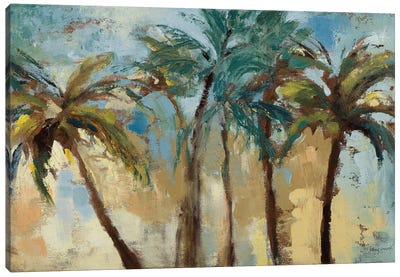 Island Morning Palms Canvas Art Print - Tree Art