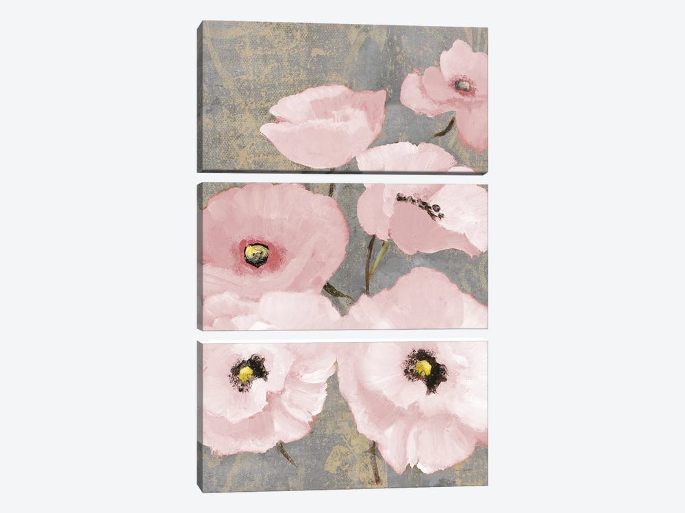 Kindle's Blush Poppies II 3-piece Canvas Art Print