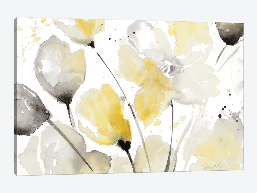 Neutral Abstract Floral II 1-piece Canvas Art Print