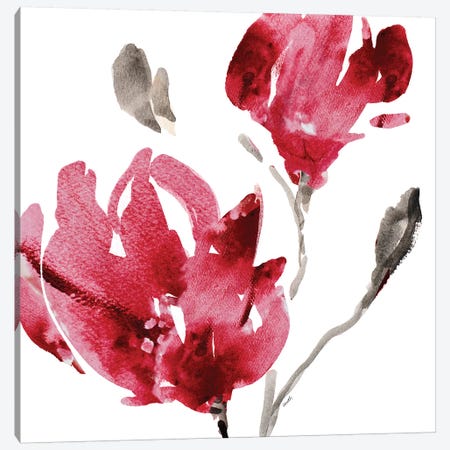 Red Magnolias Canvas Print #LNL159} by Lanie Loreth Canvas Art Print