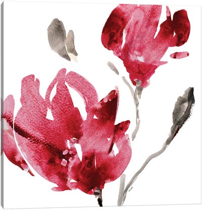 Red Magnolias Canvas Art Print - Magnolia Art