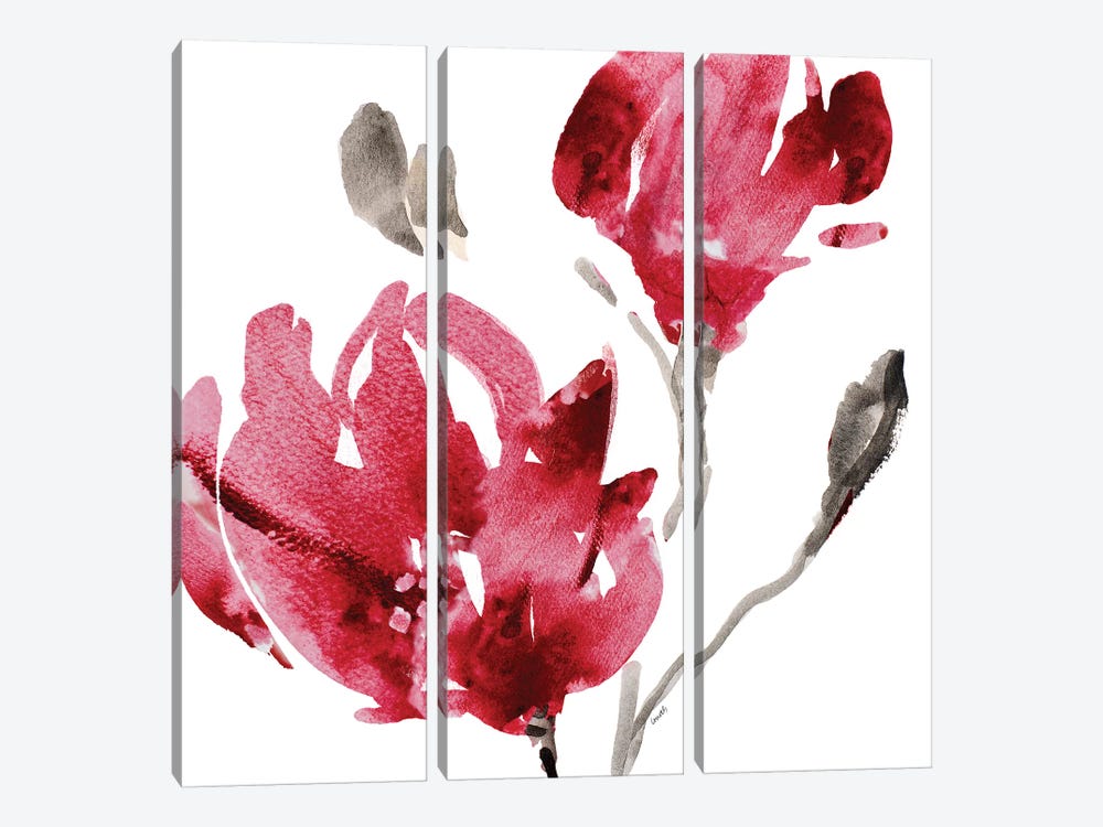 Red Magnolias by Lanie Loreth 3-piece Canvas Print