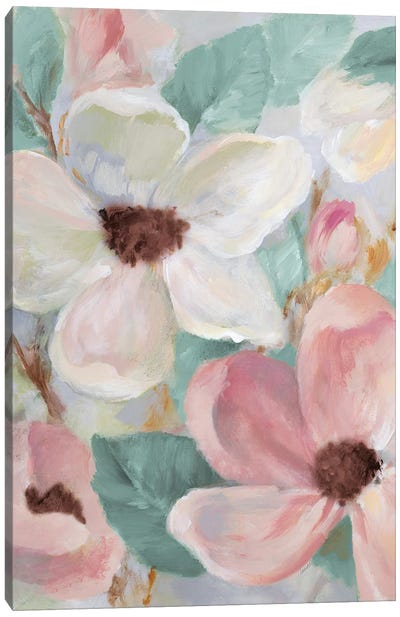 Silently Bloom Teal I Canvas Art Print - Lanie Loreth