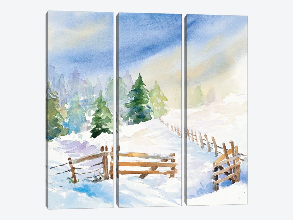 Snowy Serenity I by Lanie Loreth 3-piece Canvas Artwork