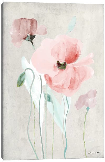 Soft Pink Poppies I Canvas Art Print - Lanie Loreth