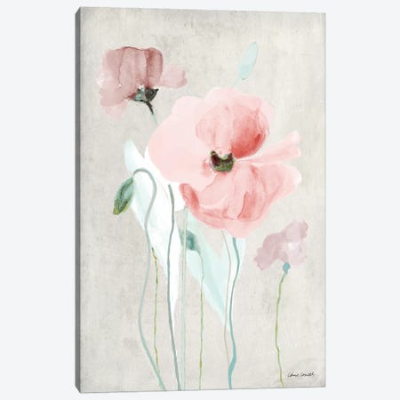 Soft Pink Poppies I Canvas Print #LNL179} by Lanie Loreth Art Print
